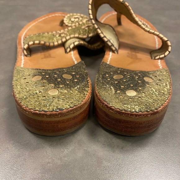 Jack Rogers Jacks Flat Sandals Gold Size 9 M - Picture 6 of 9